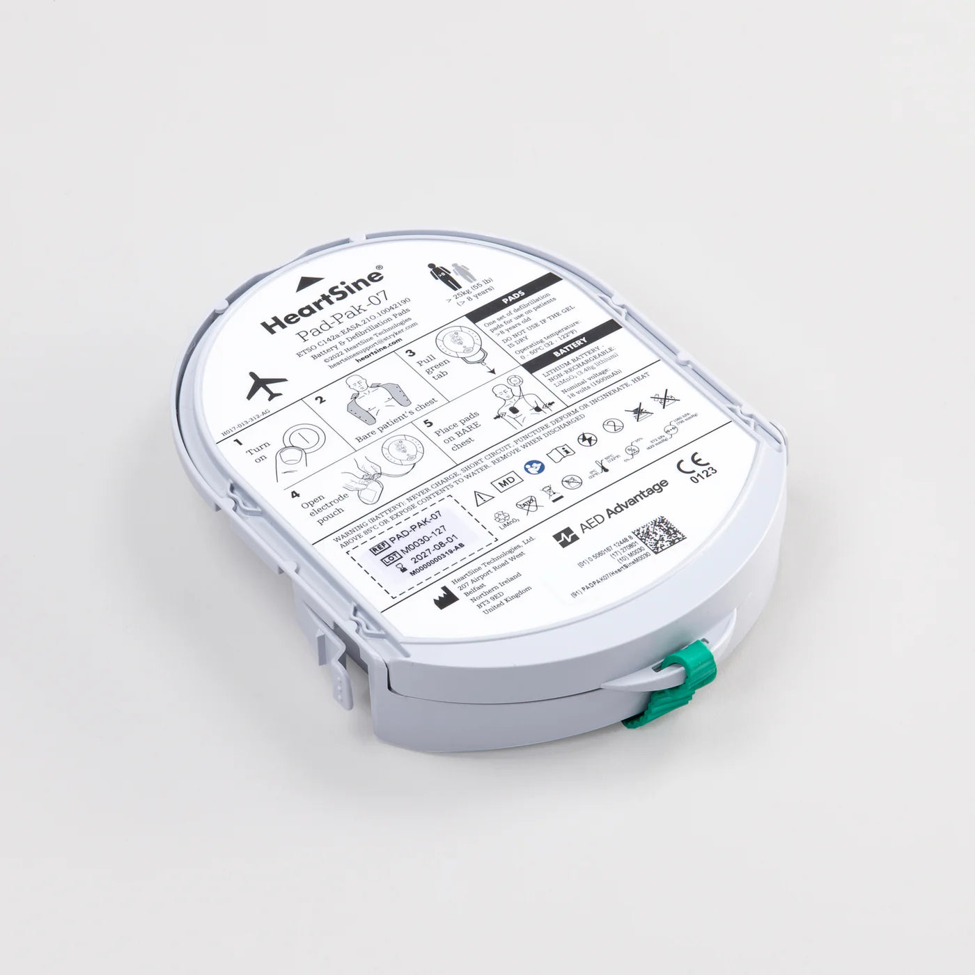 HeartSine Samaritan Pediatric AED Electrode Pads/Battery Pack-Pak, 1 pair