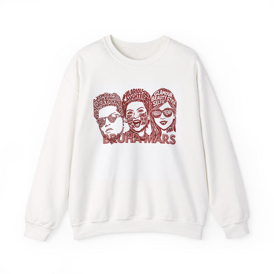 Crewneck Sweatshirt — 'BROTHER MARS' Retro Trio Portrait Graphic