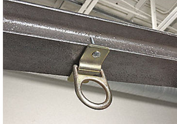 BEAM ANCHOR, FIXED D-RING, 1¼ IN D, 6⅛ IN L, STEEL, HORIZONTAL, 310 LB CAPACITY